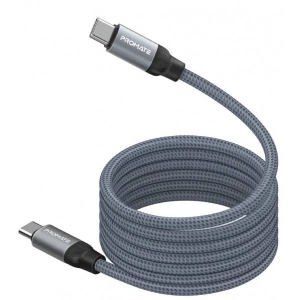 Кабель синхронізації даних Promate Type-C - USB Type-C (springy.grey)