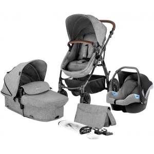 Коляска універсальна 3 в 1 Kinderkraft Moov Gray Melange (KKWMOOVGRYM0NC) в Києві