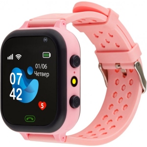 Смарт-годинник дитячий AmiGo GO009 Camera+LED WIFI Pink