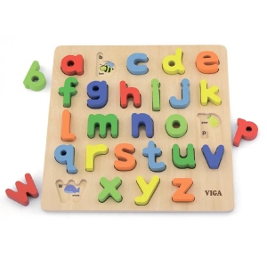 Настільна гра розвиваюча (до 2 років) Viga Toys Англійський алфавіт малі літери (50125) в Україні