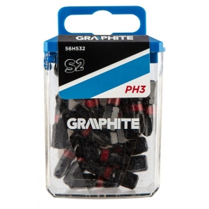 Біта для викрутки GRAPHITE PH3x25 мм 20 шт. (56H532)