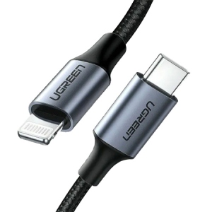 Кабель синхронізації даних UGREEN US304 Lightning To Type-C 2.0 Male 1m Black (60759)