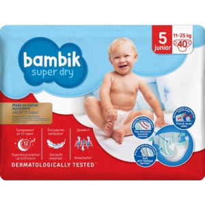 Одноразові підгузки Bambik Jumbo Размер 5 JUNIOR (11-25 кг), 40 шт. (43405600)