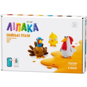 Маса для ліплення Ліпака СВІЙСЬКІ ПТАХИ: КУРЧАТКО, ІНДИК, ПІВЕНЬ (60040-UA01)