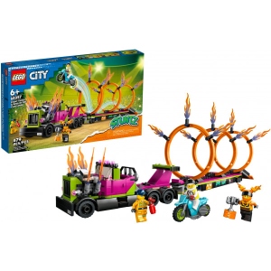 Конструктор LEGO City Stuntz Завдання із каскадерською вантажівкою та вогняним колом (60357)
