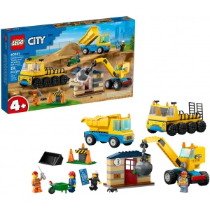 Конструктор LEGO City Будівельна вантажівка й кулястий кран-таран (60391)