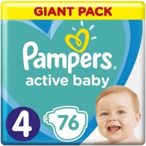 Одноразові підгузки Pampers Active Baby Розмір 4 (9-14 кг), 76 шт. (81753101)
