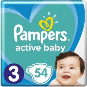 Одноразові підгузки Pampers Active Baby Розмір 3 (6-10 кг), 54 шт. (81680802)