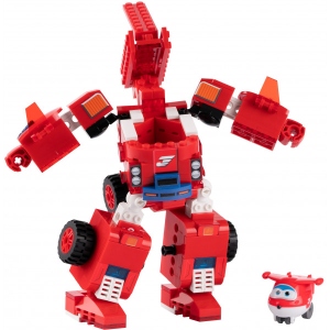 Пластиковий конструктор Super Wings Small Blocks 2-in-1 Buildable Transforming Vehicle Jett Джетт (EU385005)