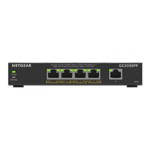 Коммутатор локальної мережі (Switch) Netgear GS305EPP 4xGE PoE+ (120W), 1xGE