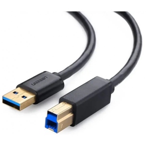 Кабель USB type A - USB type B UGREEN US210 USB 3.0 AM to BM Print 1m Black (30753)