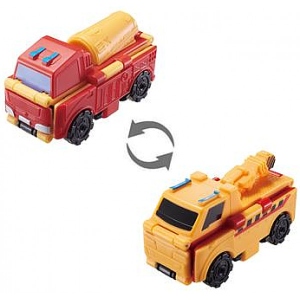 Машинка-трансформер Flip Cars 2 в 1 Автокран і Бетоновоз (EU463875-36)