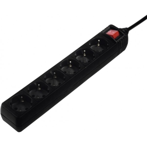 Мережевий фільтр Hama 6xSchuko 3Gx1.5 мм 1.4 м Black  з вимикачем (00030394)6xSchuko 3Gx1.5 мм 1.4 м Black  з вимикачем (00030394)