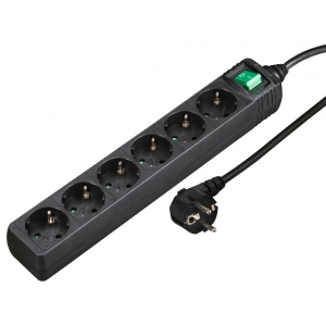 Мережевий фільтр Hama 6xSchuko 3Gx1.5 мм 3м Black (00121916)