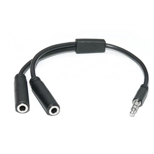 Кабель 3.5 мм -3.5 мм REAL-EL Audio Pro mini-jack 3.5мм (M)-2xmini-jack 3.5мм (F) 0.2m Black (EL123500039) в каталозі