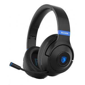 Гарнітура бездротова ігрова Sades SA-205 Whisper Black/Blue (sa205bkb)