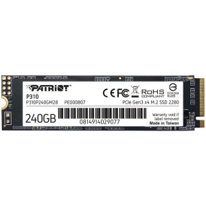 SSD-накопичувач внутрішній Patriot M.2 240GB PCIe 3.0 P310 (P310P240GM28) купити в Києві