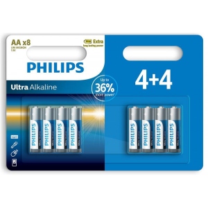Батарейка тип AA Philips Ultra Alkaline AA 8 шт. (LR6E8B/10)