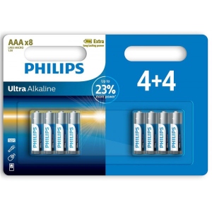 Батарейка тип AAA Philips Ultra Alkaline AAA 8 шт. (LR03E8B/10)