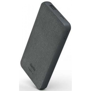 Батарея мобільна Hama Fabric 10 10000 mAh Grey (00201658)
