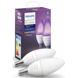Розумна лампа Philips Hue E14 5.3W(40Вт), 2000K-6500K 2 шт. (929002294210)