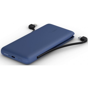 Батарея мобільна Belkin 10000mAh 23W integrated cables Blue (BPB006BTBLU)