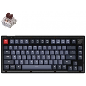Клавіатура бездротова Keychron V1 QMK Gateron G PRO Brown Hot-Swap RGB Knob Frosted Black