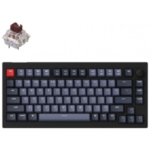 Клавіатура бездротова Keychron V1 QMK Gateron G PRO Brown Hot-Swap RGB Knob Carbon Black