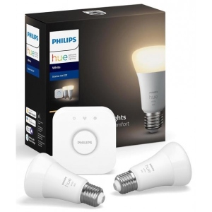 Розумна лампа Philips Hue White Bridge E27 White 2 шт. (929001821619)