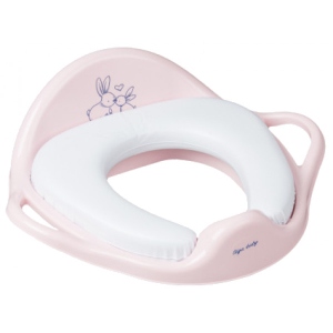 Дитяча накладка на унітаз м'яка Tega Baby Зайчики Світло-рожевий (KR-020-104) купити