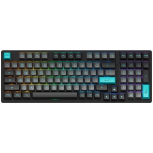 Клавіатура дротова Akko 3098B Black&Cyan CS Jelly White, BT/WL/USB-A, Hot-swappable, EN/UKR, RGB Black (6925758617635)
