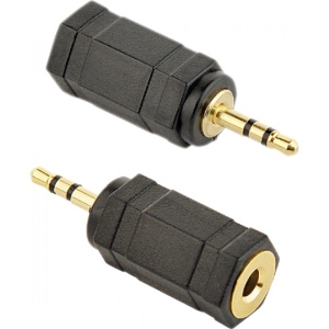 Перехідник аудіо Cablexpert 2.5 mm M-3.5 mm F Black (A-3.5F-2.5M)