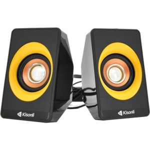 Комп'ютерна акустика звичайна 2.0 Kisonli A-303/23403 Black/Yellow