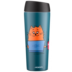 Термочашка Ardesto Coffee Time Red Cat 450 мл Blue (AR2645CG)