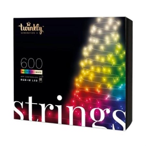 Гірлянда лінійна Twinkly Smart LED Strings RGBW 600 Gen II IP44 48 м кабель чорний (TWS600SPP-BEU)