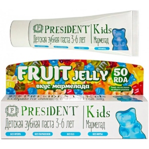 Зубна паста PresiDENT KIDS FRUIT JELLY мармелад 3-6р. 50мл