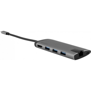 Хаб USB Verbatim USB-C/3хUSB3.0/HDMI/SD/mSD/RJ45 Silver/Black (49142) купити в Україні