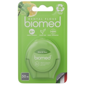 Зубна нитка BioMed смак м'яти та юзу 50 м (7640168937249)