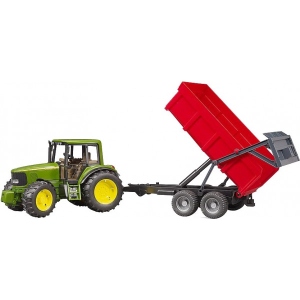 Наземна будівельна техніка BRUDER Трактор John Deere з причіпом (40739)