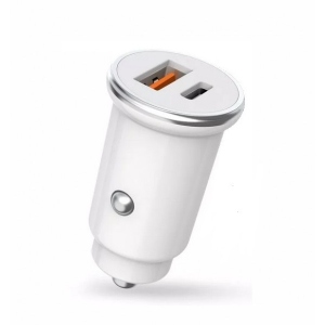 Автомобільний зарядний пристрій XO XO-CC25 PD+QC 3.0 Car Charger White (6920680866793)