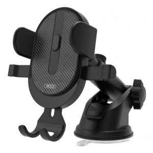 Тримач для мобільного пристрою XO C60 Suction cup outlet Car holder Black (6920680872596)