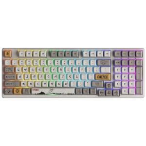 Клавіатура дротова Akko 3098S One Piece Calligraphy CS Jelly Blue, USB-A, Hot-swappable, EN/UKR, RGB Gray (6925758616775)