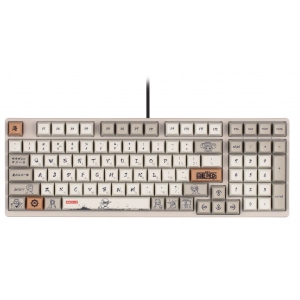 Клавіатура дротова Akko 3098S One Piece Calligraphy CS Jelly White, USB-A, Hot-swappable, EN/UKR, RGB Gray (6925758616782)