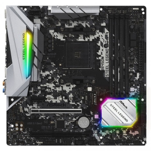 Материнська плата ASRock AMD AM4 B450 4DDR4 M.2 2PCIex16 mATX (B450M STEEL LEGEND)