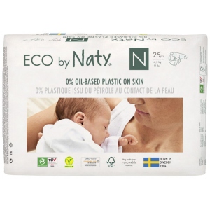 Одноразові підгузки Eco By Naty Органічні Розмір 0 (до 4.5 кг) 25 шт. (178341)