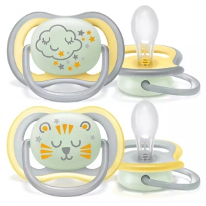 Ортодонтична пустушка Philips Avent Ultra Air Нічна, 18м+, 2 шт. (SCF376/01)