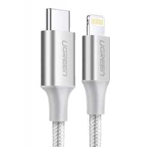 Кабель синхронізації даних UGREEN US304 Lightning To Type-C 2.0 Male 1m White (70523)