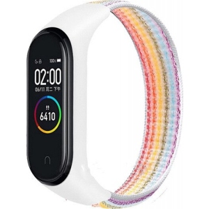 Ремінець для фітнес-браслету BeCover Nylon Style for Xiaomi Mi Smart Band 5 Rainbow (705430)