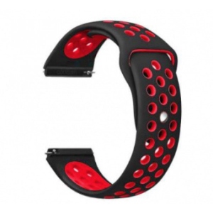 Ремінець для смарт-годинника BeCover Nike Style for Xiaomi Amazfit Bip/Bip Lite/Bip S Lite/GTR 42mm/GTS/TicWatch S2/TicWatch E Black-Red (705704)