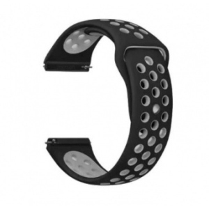 Уцінка - Ремінець для смарт-годинника BeCover Nike Style for Xiaomi Amazfit Bip/Bip Lite/Bip S Lite/GTR 42mm/GTS/TicWatch S2/TicWatch E Black-Grey (705702)